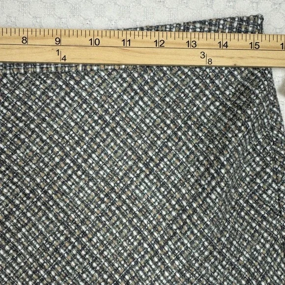 NEW Gap A-Line Skirt Womens 8 Wool Blend Tweed Velvet Trim Flounce Hem Lined Y2K - Picture 8 of 10